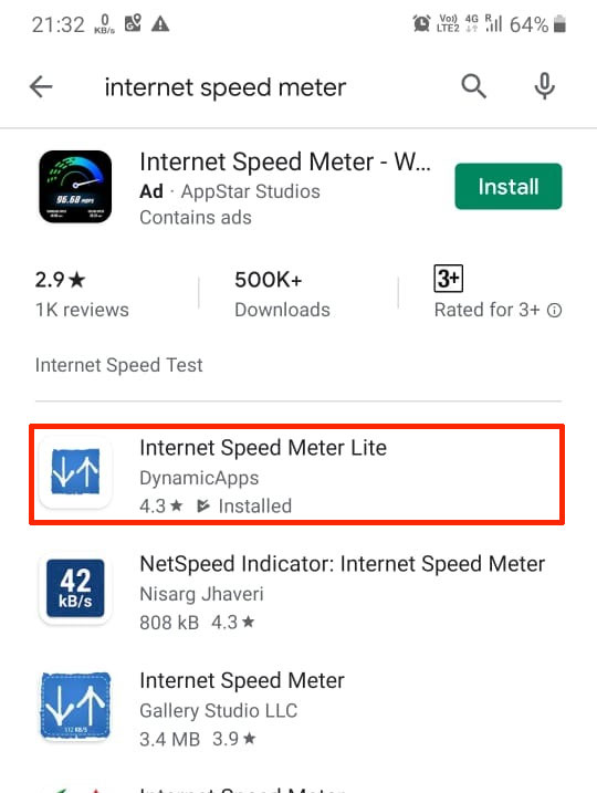 internet speed meter lite